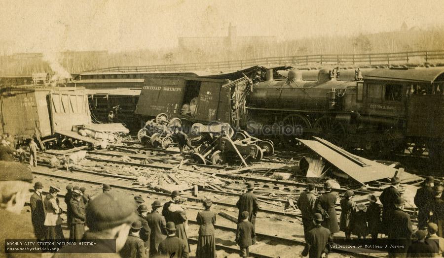 Postcard: Wreck on the Railroad, Manchester, New Hampshire